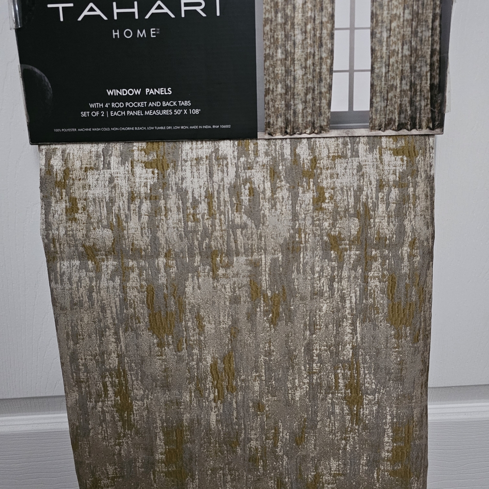 Tahari Home Gold and Gray Curtains
